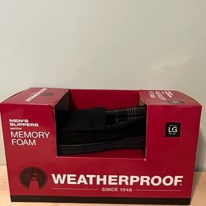 Men's Black Memory Foam Weatherproof Slippers